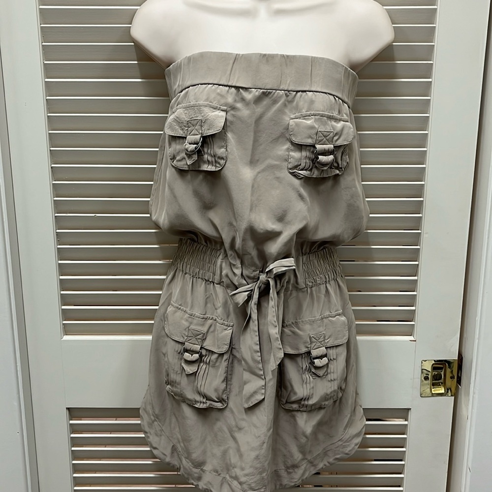 Bebe Strapless Cargo Dress